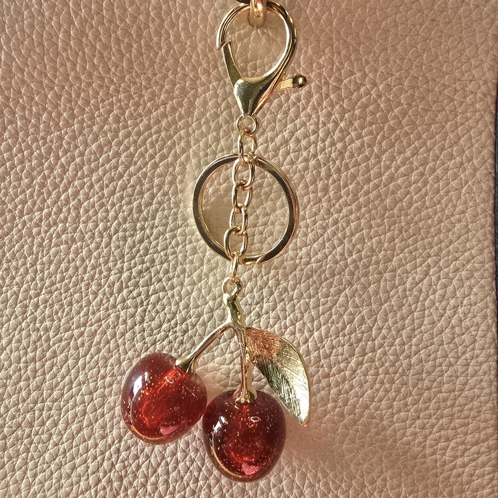 Sparkling Red Cherry bag charm nip